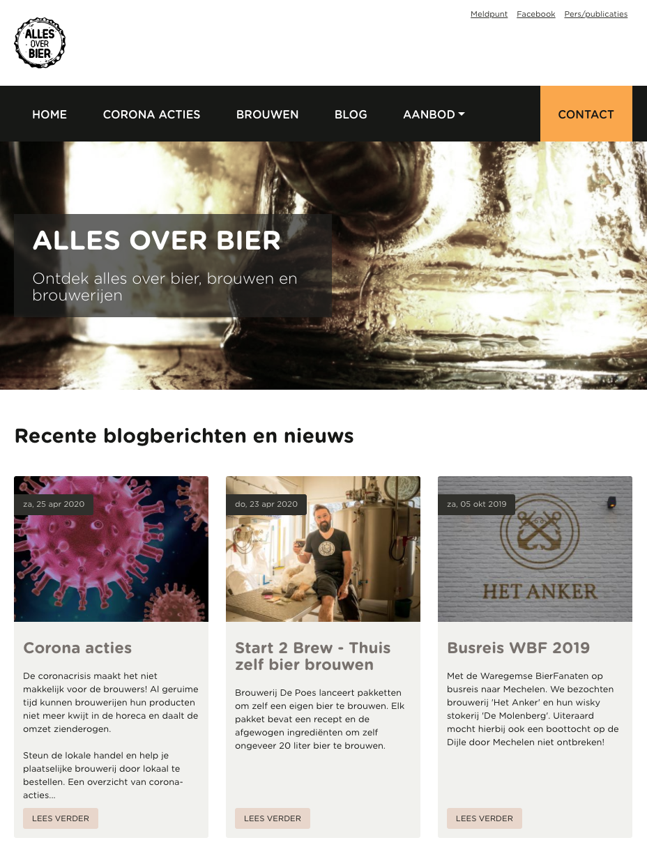 Screenshot website allesoverbier.be